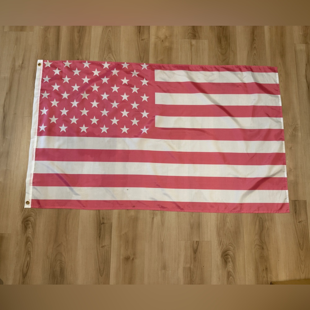Pink and White American Flag